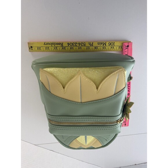 Disney Loungefly Princess Tiana & Frog Diecut Glitter Dress Mini Backpack main image 11